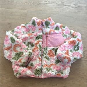 H&M Kids Pink and Green Patterned Puffer Jacket